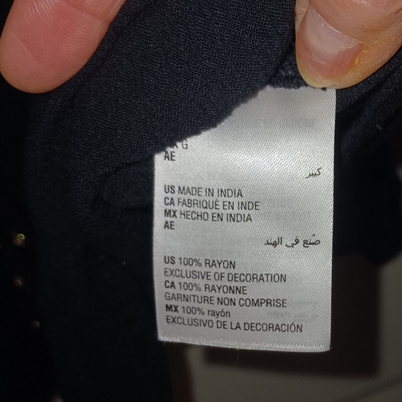 INC Women's Long sleeveBlack  Top with gold embellishment, Size L - Picture 6 of 7
